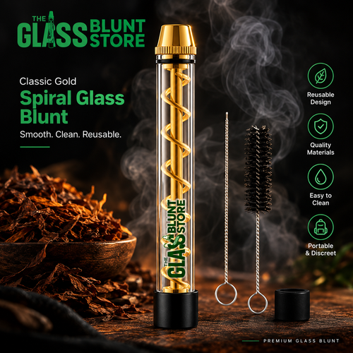 Classic Gold Spiral Glass Blunt - Full Product View